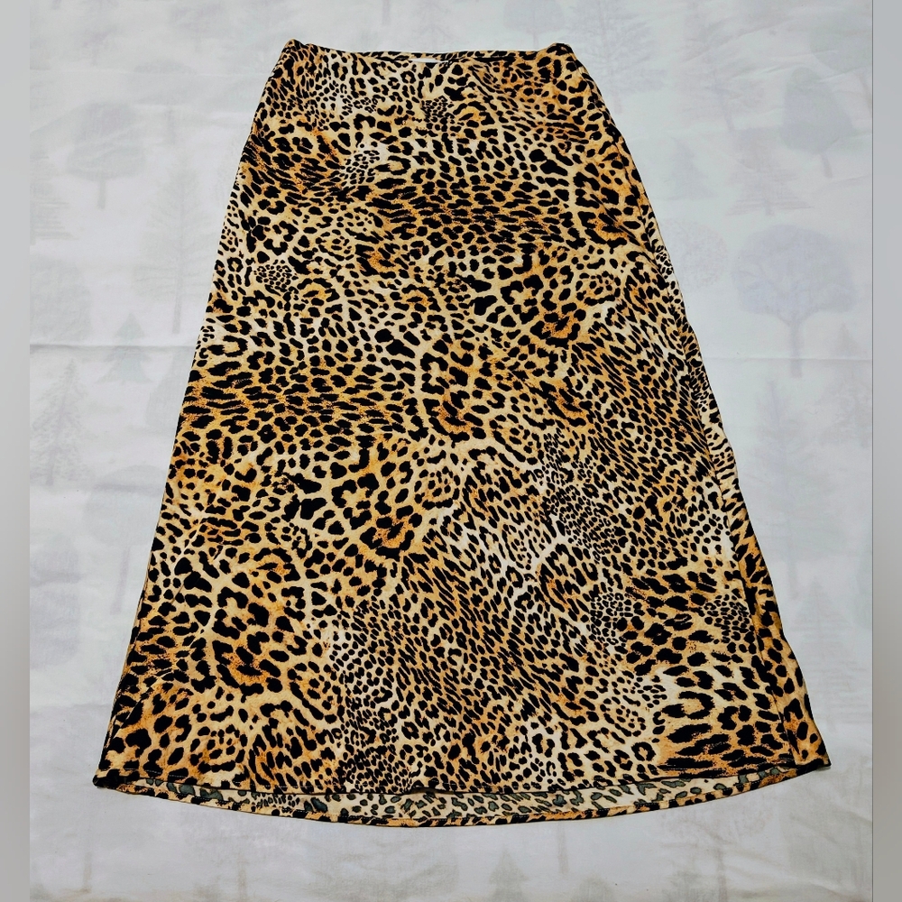 BNWT Maison D'Amelie Leopard Print Silk Skirt